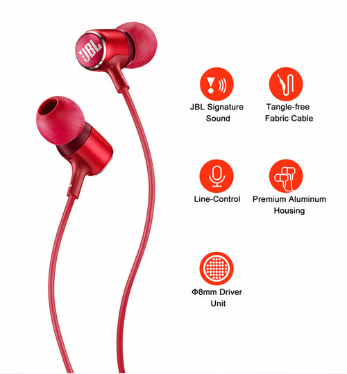 JBL LIVE100 3.5mm Wired Earphones Stereo Sound Line Control